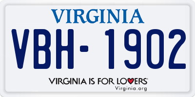 VA license plate VBH1902