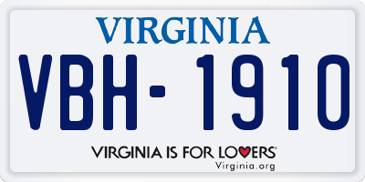 VA license plate VBH1910