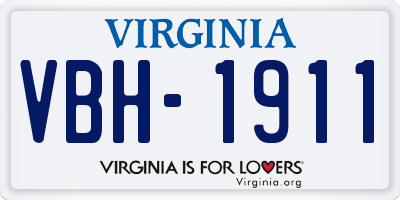 VA license plate VBH1911