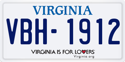 VA license plate VBH1912