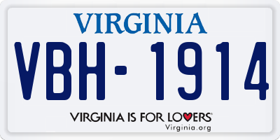 VA license plate VBH1914