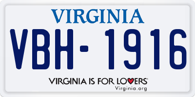 VA license plate VBH1916