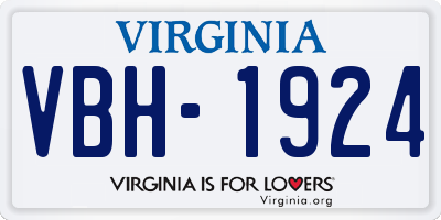 VA license plate VBH1924