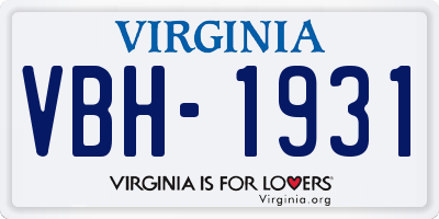 VA license plate VBH1931
