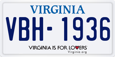 VA license plate VBH1936