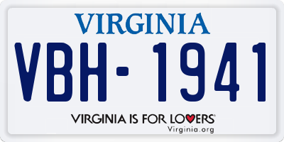 VA license plate VBH1941