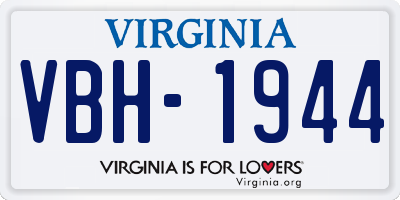 VA license plate VBH1944