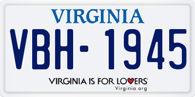 VA license plate VBH1945