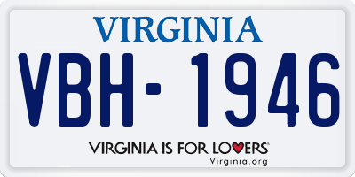 VA license plate VBH1946