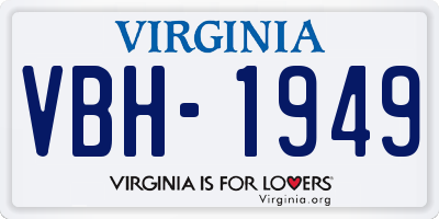 VA license plate VBH1949