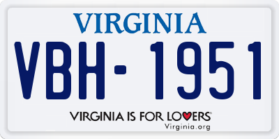 VA license plate VBH1951