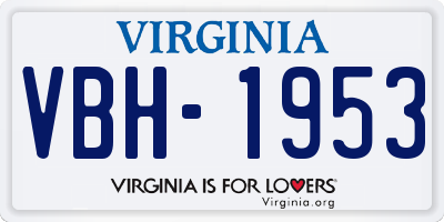 VA license plate VBH1953
