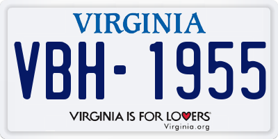 VA license plate VBH1955