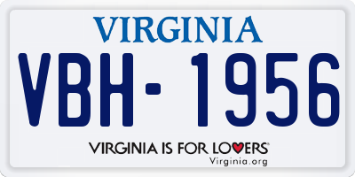 VA license plate VBH1956