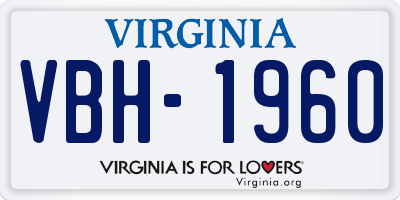 VA license plate VBH1960