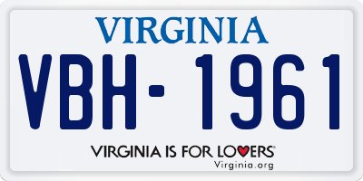 VA license plate VBH1961