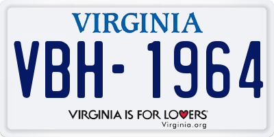 VA license plate VBH1964