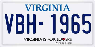 VA license plate VBH1965