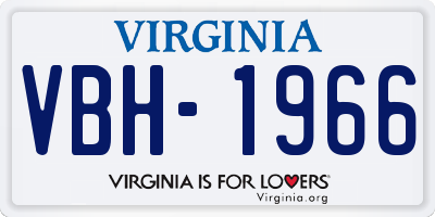 VA license plate VBH1966