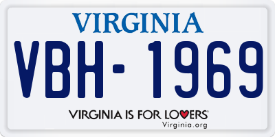 VA license plate VBH1969