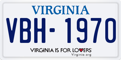 VA license plate VBH1970