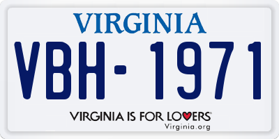 VA license plate VBH1971