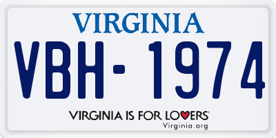 VA license plate VBH1974