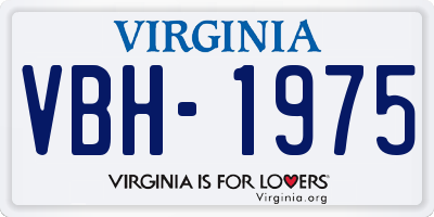 VA license plate VBH1975