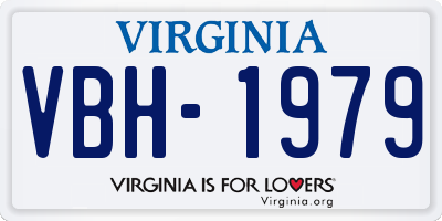 VA license plate VBH1979