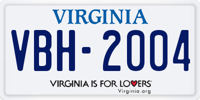 VA license plate VBH2004
