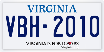 VA license plate VBH2010