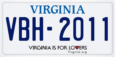 VA license plate VBH2011