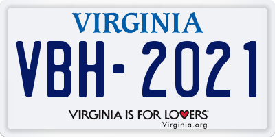 VA license plate VBH2021