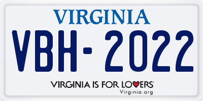 VA license plate VBH2022