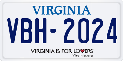 VA license plate VBH2024