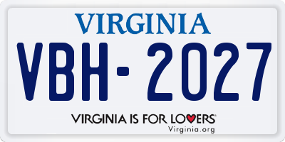 VA license plate VBH2027