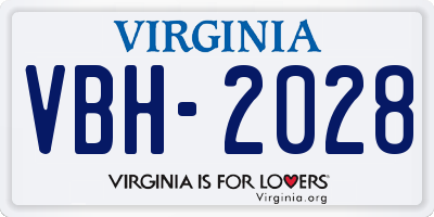 VA license plate VBH2028
