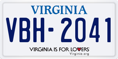 VA license plate VBH2041