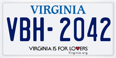VA license plate VBH2042