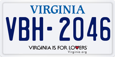 VA license plate VBH2046