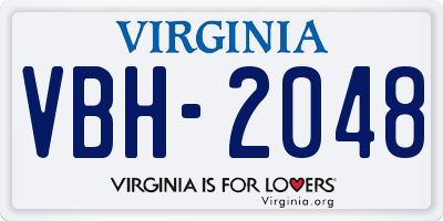VA license plate VBH2048
