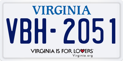 VA license plate VBH2051