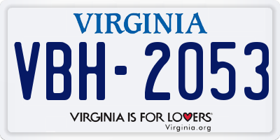 VA license plate VBH2053