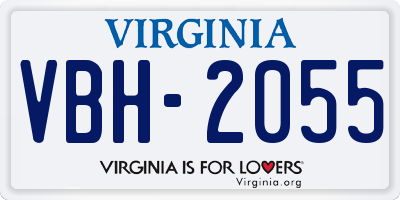 VA license plate VBH2055
