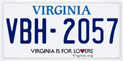 VA license plate VBH2057