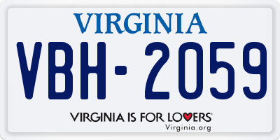 VA license plate VBH2059