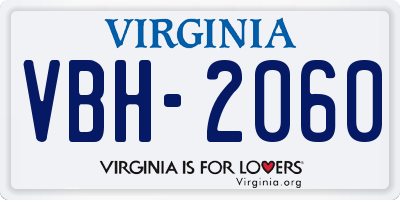 VA license plate VBH2060