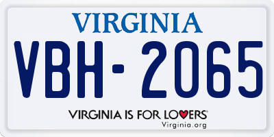VA license plate VBH2065