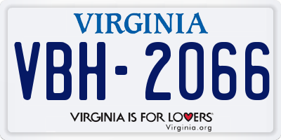 VA license plate VBH2066