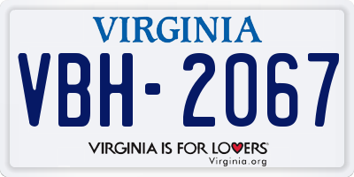 VA license plate VBH2067